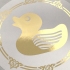 Metallic-gold-duck-on-white-paper-sticker-label